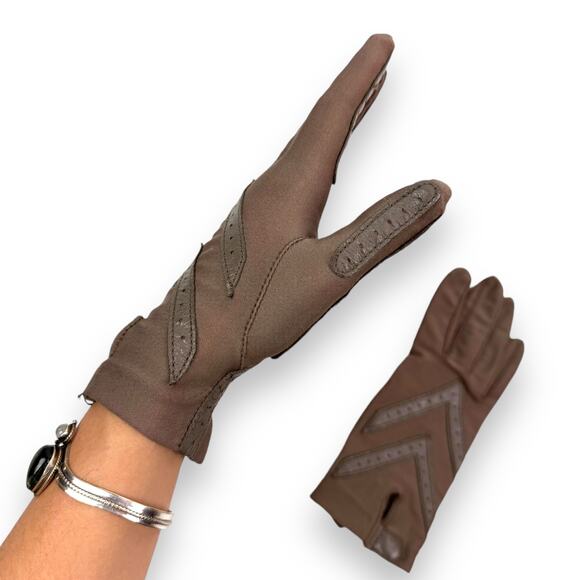 ❌SOLD❌1970's ARIS ISOTONER taupe brown leather motorcycle gloves - Picture 4 of 15
